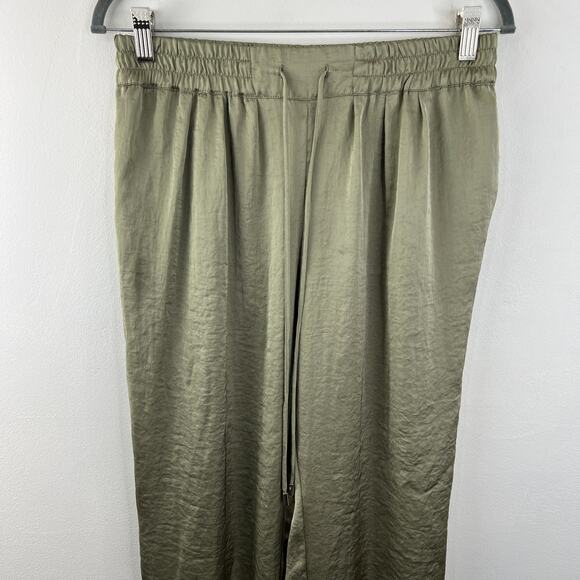 ZARA Trafaluc Collection Jogger Pants Green Elastic Waist Drawstring Size Medium - Picture 2 of 8